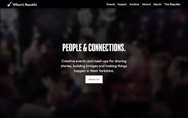 A screenshot of the Wilson's Republic website.